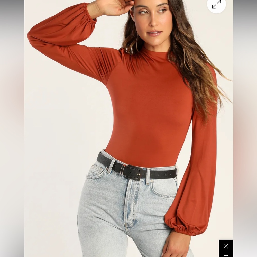 Lulu's Terracotta Long Sleeve Bodysuit